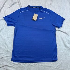Nike Miler Shirt Mens‎ Large Dri-FIT Running Blue AJ7565-480 Athletic Tee Top